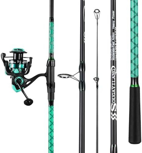 SOUGAYILANG Surf Fishing Rod and Reel Combo，Carbon Surf Rod Set by Sougayilang
