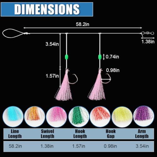 Shaddock Fishing Bait Rigs Saltwater with Sharp Hooks for Flounder Halibut - Image 2