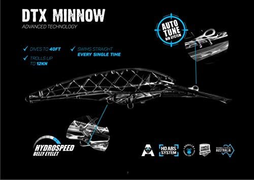 Nomad Design DTX Minnow with Patented Autotune System - Distressed Baitfish Swimming Action, BKK Diablo - Image 5