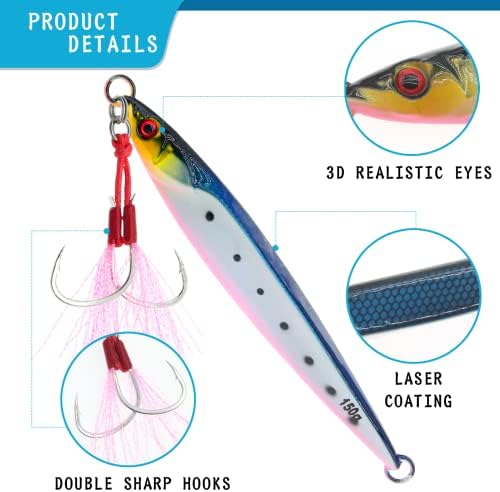 3pcs Saltwater Vertical Fishing Jigs Metal Jigging Spoon - Image 3