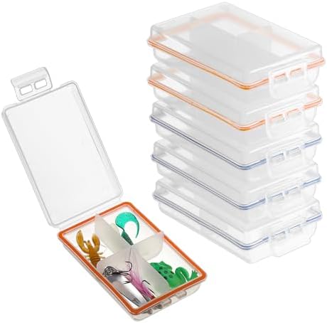 JUXYES Plastic Small Fishing Tackle Box Organizer with 4 Compartments by JUXYES