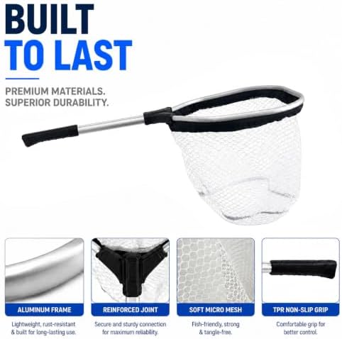 BasicGear Pro Floating Baitwell Net, 10" Hoop, 17"/24"/24"-31", Live Bait - Image 6