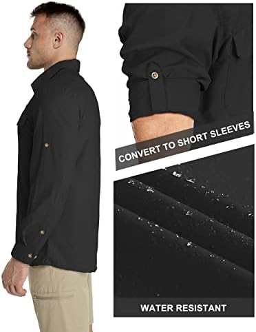 33,000ft Men's Long Sleeve Sun Protection Shirt UPF 50+ UV Quick Dry Cooling Fishing Shirts for Travel Safari Camping Hiking - Image 3