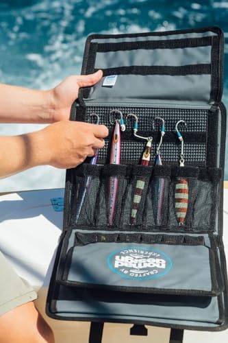 Nomad Design Jig Wallet - Fishing Lure Organizer with Hook Mesh Storage System, 12 individual mesh pockets Waterproof Jig Storage Bag with Optional Insert Sleeve - Image 5