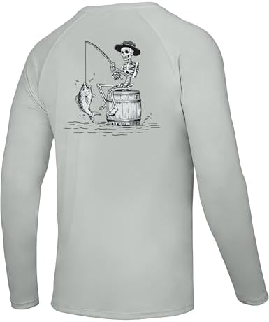 Men's UPF 50+ Sun Fishing Shirt, Long Sleeve UV Protection Tee, Quick Dry Rash Guard for Outdoor Swim Hiking by Twekfish