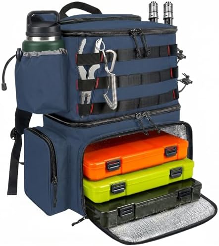 MATEIN Fishing Backpack, Tackle Storage Bag with Rod Holders & Cooler by MATEIN