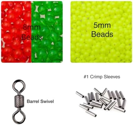 Premium Catfish Ready Rig, 2-Pack, Bright Green/Red, with 3 oz Egg Sinker Weights. - Image 6