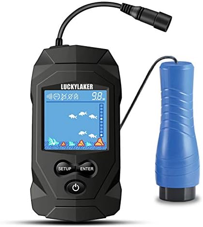 LUCKYLAKER Depth Handheld Fish Finder Display Boat Ice Fishing Finder Sonar Portable Wired Fish Finders Transducer LCD Monitor by LUCKYLAKER