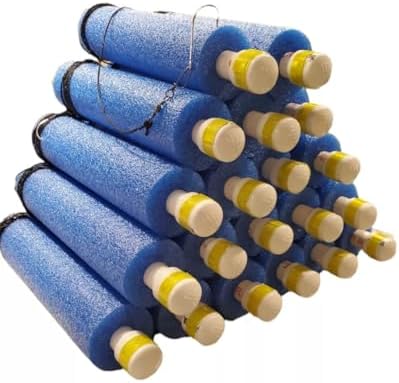 Rhodes Fishing Jugs 20 Pack - 7ft Nylon line - Catfish Noodle Jugs - Hooks for Catfish, Bass, Lake Fish - Made in the USA - Ready to Go - Kayaking - Multicolor, Blue, Red by Unknown