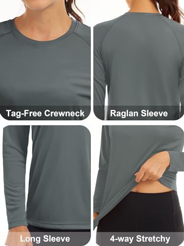 MAGCOMSEN Women's Long Sleeve Shirts UPF 50+ Sun Protection Shirts for Hiking Fishing Workout Rash Guard - Image 4