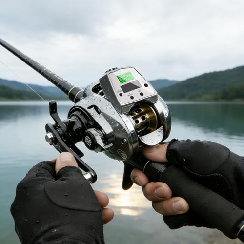 Line Counter Digital Baitcasting Fishing Reel with LCD Display Ultralight Baitcaster Reel, 22-35 Lb Max Drag, 6.3:1/7.2:1 Gear Ratio, Left/Right Hand, for Freshwater & Saltwater - Image 2