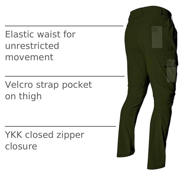 Men's Lightweight Hiking Cargo Pants Waterproof Quick Dry Travel Climbing Camping Fishing Mens Work Pants Outdoor - Image 4