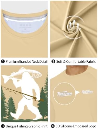 Men's UPF 50+ Sun Fishing Shirt, Long Sleeve UV Protection Tee, Quick Dry Rash Guard for Outdoor Swim Hiking - Image 5