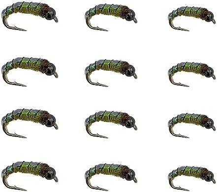 Feeder Creek Fly Fishing Flies | Effective Nymph Assortments | Trout and Bass Flies | 12pc | Popular Nymph Patterns | Fly Fishing Flies for Trout by FeederCreek