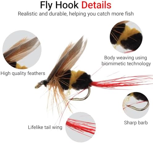Fly Fishing Kit, Handcrafted Dry Wet Flies with Realistic Lure Design Ready - Image 5