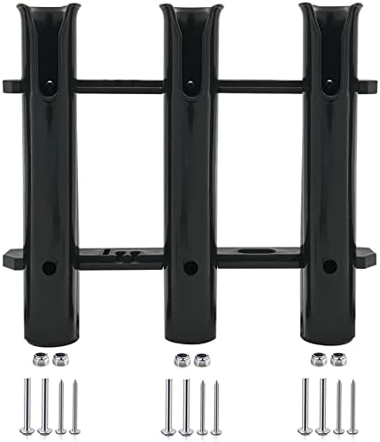 ISURE MARINE Fishing Rod Holder Bracket Wall Mounted Boat Side Mount Tool Holder Tube Links with Screws 2/3/4/6 Pole Tube (White/Black) by ISURE+MARINE