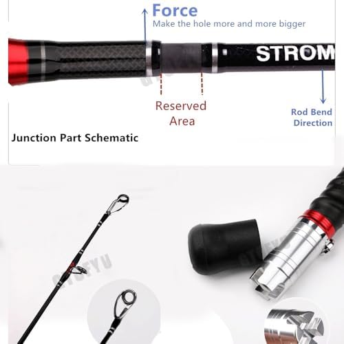 Portable Spinning Fishing Rod|Carbon Travel Surf Boat Rod|3PCS| 30-50LB| 70-250g| Guide Boat Rod | Saltwater Fishing Rod|Boat Jigging Trolling Fishing Rod|6'/ 7' | EVA Handle - Image 4