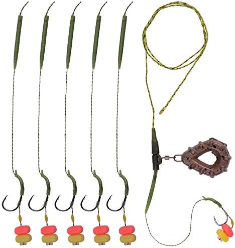 AGOOL Carp Fishing Rig Kit Hair Carp Fishing Accessories Set Flat Pear Sinker Weight with Rolling Quick Change Swivels Hooks Tackle Rigs Set by AGOOL