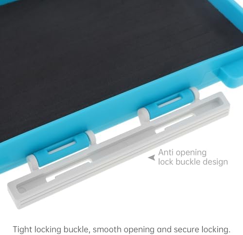 Fishing Tackle Box Slit Foam Case, Super Slim Fishing Lures Jig Box Hooks Spinners Spoons Storage Tackle Tray, (6.8 * 3.8 * 0.8inch) (Blue) - Image 2