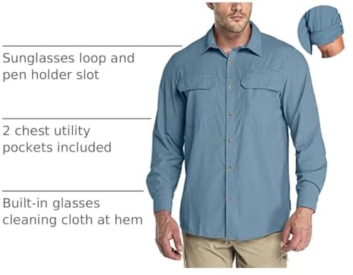 33,000ft Men's Long Sleeve Sun Protection Shirt UPF 50+ UV Quick Dry Cooling Fishing Shirts for Travel Safari Camping Hiking - Image 4