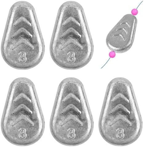 No Roll Sinker Fishing Weights Flat Inline Weight Sinkers No Snag Catfish Sinkers for Fishing Saltwater Surf Gear Tackle 1/2oz-4oz by OROOTL