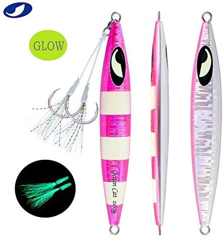 OCEAN CAT Lead Metal Flat Slow Fall Pitch Fishing Jigs Lures Sinking Vertical Jigging Bait with Butterfly Hook for Saltwater Fishing - Image 6