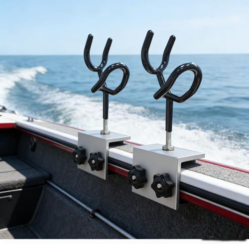 2 PCS Boat Fishing Rod Holders ，PVC Coated Steel, 90 Degree Boat Gunnet Track System BracketYacht Fishing Gear - Image 4