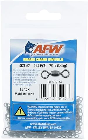 AFW Brass Crane Fishing Swivels Heavy Duty Barrel Tackle by AFWFishingBrands
