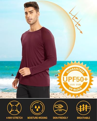 MAGCOMSEN Men's Long Sleeve Shirts UPF 50+ UV Sun Protection Athletic Shirts for Hiking Running Workout Rash Guard - Image 2