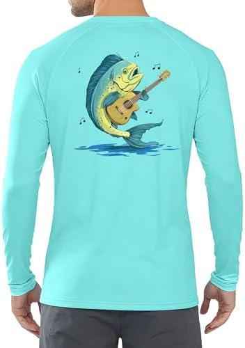 Men's UPF 50+ Sun Fishing Shirt, Long Sleeve UV Protection Tee, Quick Dry Rash Guard for Outdoor Swim Hiking - Image 3