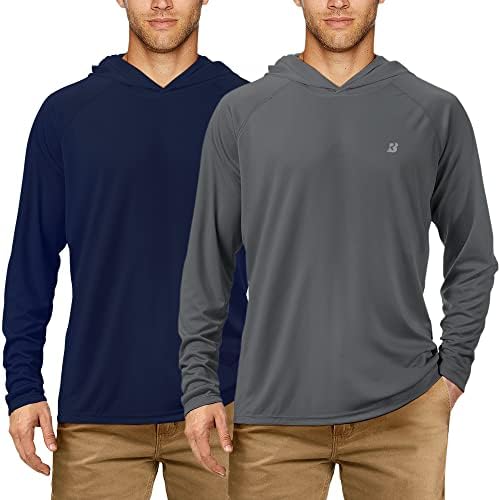 Roadbox Mens Fishing Sun Hoodie, Long Sleeve UPF 50+ UV Protection Shirts by Roadbox