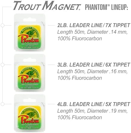 Trout Magnet Phantom Fluorocarbon Leader – Ultra-Invisible, 100% Fluorocarbon Clear Leader Line (Tippet) for Trout & Clear Water Fishing - 50 Meter Spool - Image 6