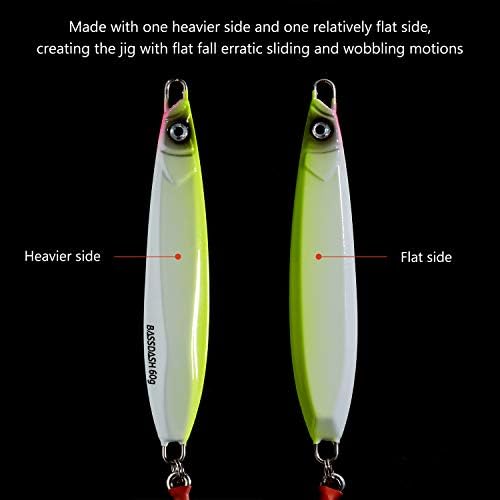 BASSDASH STIX Casting Jig Lure Vertical Slow Jigging Lures Mustad Hooks 0.7oz 1.1oz 1.4oz 2.1oz 2.8oz 3.9oz Mustad Hooks for Saltwater Freshwater Kayak Boat Shore Fishing, 3-Pack - Image 4