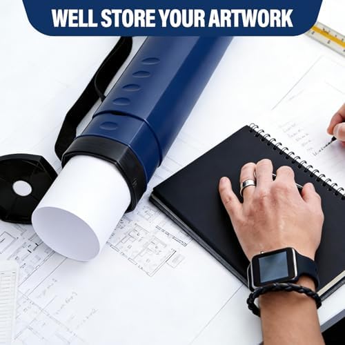 DEWEL Adjustable Poster Tube 24.5"-42", Telescoping Drawing Tube with Strap - Image 6