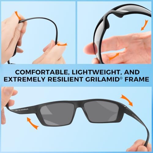 KastKing Huzzah Polarized Sport Sunglasses for Men and Women, Wrap Design - Image 5