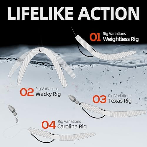 Soft Fishing Worm 100PCS, 3/4/5/6" Mega Value Pack Senko Style Soft Lures for Bass, Plastic Worm Stick Baits, Multicolor, Cost-Effective Fishing Gift - Image 4