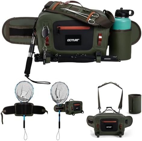 Goture Waterproof Fishing Waist Pack, IPX8 840D TPU Large Tackle Bag by Goture