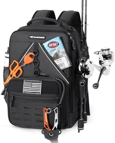 KastKing KastMate Fishing Backpack With 2 Rod Holders, Black by KastKing