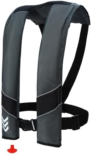 Inflatable Life Jackets for Adults Automatic Life Vests PFD Low Profile Load Capacity Up to 330lbs by LittleDoggy