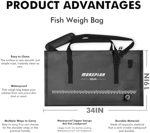MORXPLOR Fish Bag Heavy Duty Tournament Fishing Weigh in Bag 19x34 inches - Image 3
