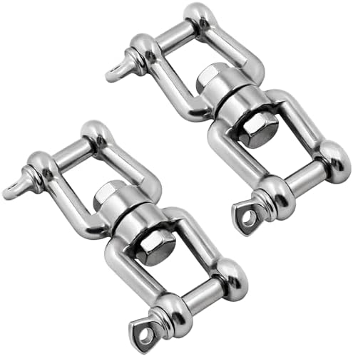 Boat Anchor Swivel Shackle 1/4 inch 5/16 inch 3/8 inch 1/2 inch (4 Size) Jaw - Jaw Anchor China Swivel Connector 316 Stainless Steel Marine Grade Double Shackle by MarineGrade