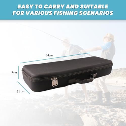 54 * 19 * 9cm Hard Fishing Rod Case Portable Fishing Tackle Bag Waterproof Fishing Rod Carrying Case with Foam, Travel Fishing Rod Bag for Outdoor Fishing Gear Storage - Image 3