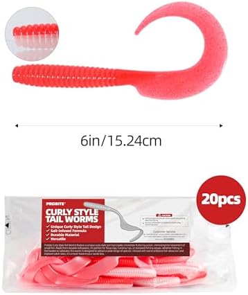 Curly Style Tail Worms Fishing Lures – Realistic Wavy Tail Soft Bait Grub Swimbaits for Saltwater & Freshwater Fishing, Available in 4 Inch & 6 Inch, Perfect for Bass, Trout, Crappie, & More - Image 6