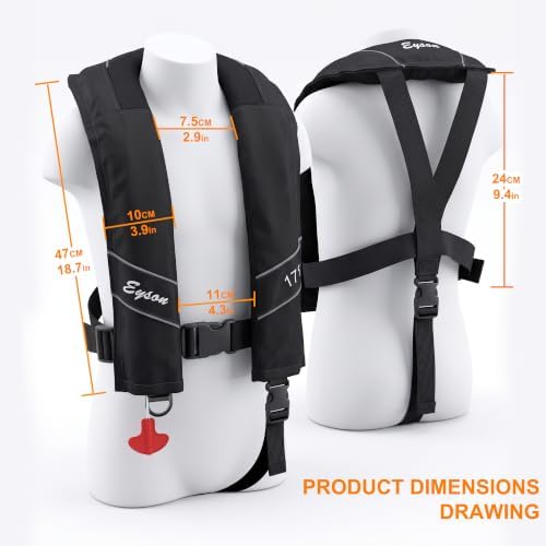 Automatic Inflatable Life Jacket, Preserver PFD for Kids,Life Vest for Kid,Supports Weight up to 160 pounds(YSH725) - Image 2