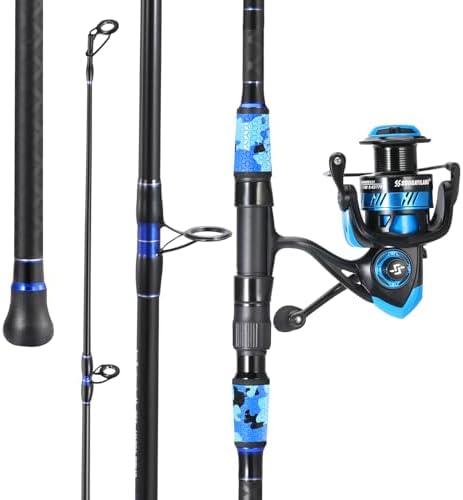 Sougayilang Surf Fishing Rod and Reel Combo, 4 Piece MH/H Saltwater Fishing Combo with 5000 Size Spinning Reel(12'/15') by Sougayilang
