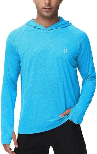 Roadbox Men's UPF 50+ Fishing Shirts, Long Sleeve UV Sun Protection Hoodie by Roadbox