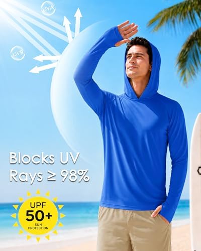 Boladeci Men's UPF 50+ Sun Protection Lightweight Hoodie Shirts Long Sleeve Fishing Shirt SPF UV Hiking Swim - Image 3