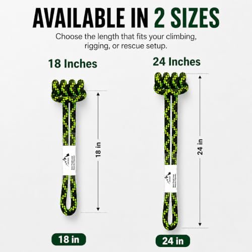 8mm (5/16") Sewn Prusik Loop 18 Inches / 24 Inches - Ideal for Arborist, Firefighting, Rigging, and Rescue Gear Dark Green | 18 inch | Pack of 3 - Image 3
