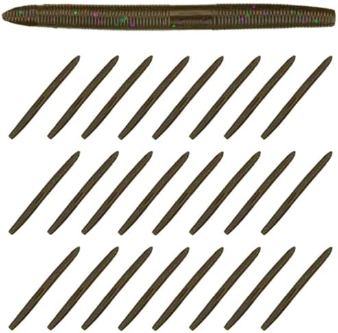 Reaction Tackle Wacky Worms, 5.5 Inch Salt Impregnated Soft Plastic Stick Bait Bass Fishing Lures for Finesse, Wacky, Neko, Texas and Carolina Rigs, 24 Pack by ReactionTackle