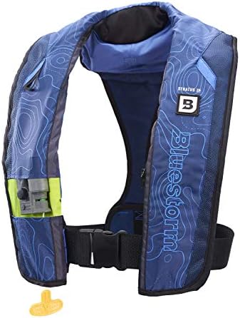 BLUESTORM Stratus 35 Inflatable Life Jacket PFD for Adults | US Coast Guard (USCG) Approved Automatic Self Inflating Life Vest Preserver with Manual Ripcord by Bluestorm